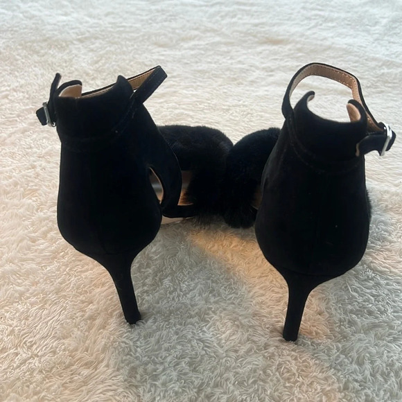 Antonio Melani Sz 8.5 Kayleigh Black Women Stiletto Fluffy Rabbit Fur Heels NWT - Picture 4 of 16